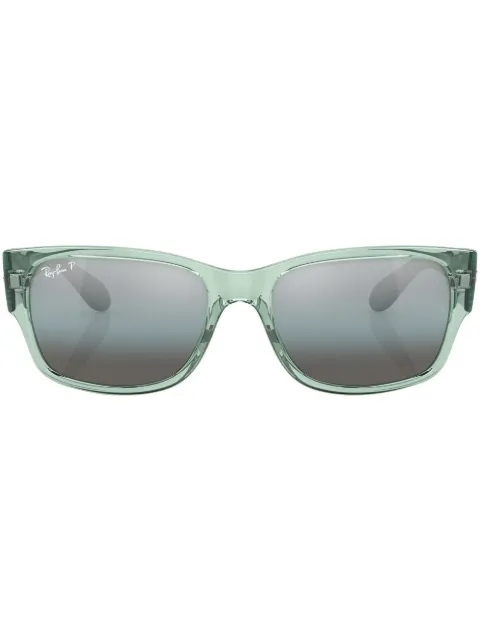 Ray-Ban rectangle-frame mirrored-lens sunglasses