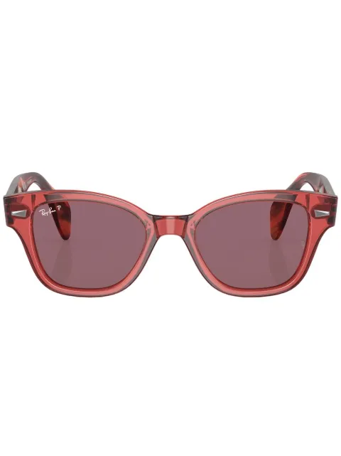 Ray-Ban نظارة شمس بإطار مربع وتأثير صدف السلحفاة