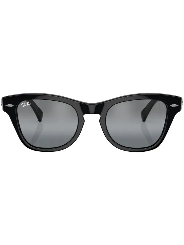 Ray-Ban square-frame mirrored-lens Sunglasses Black