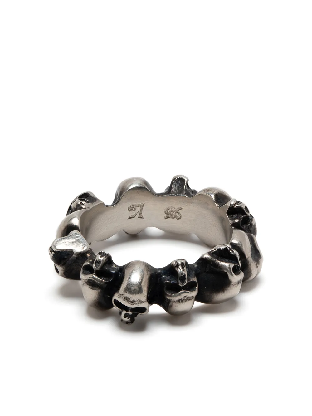 

WERKSTATT:MÜNCHEN anillo con motivo Skull - Plateado