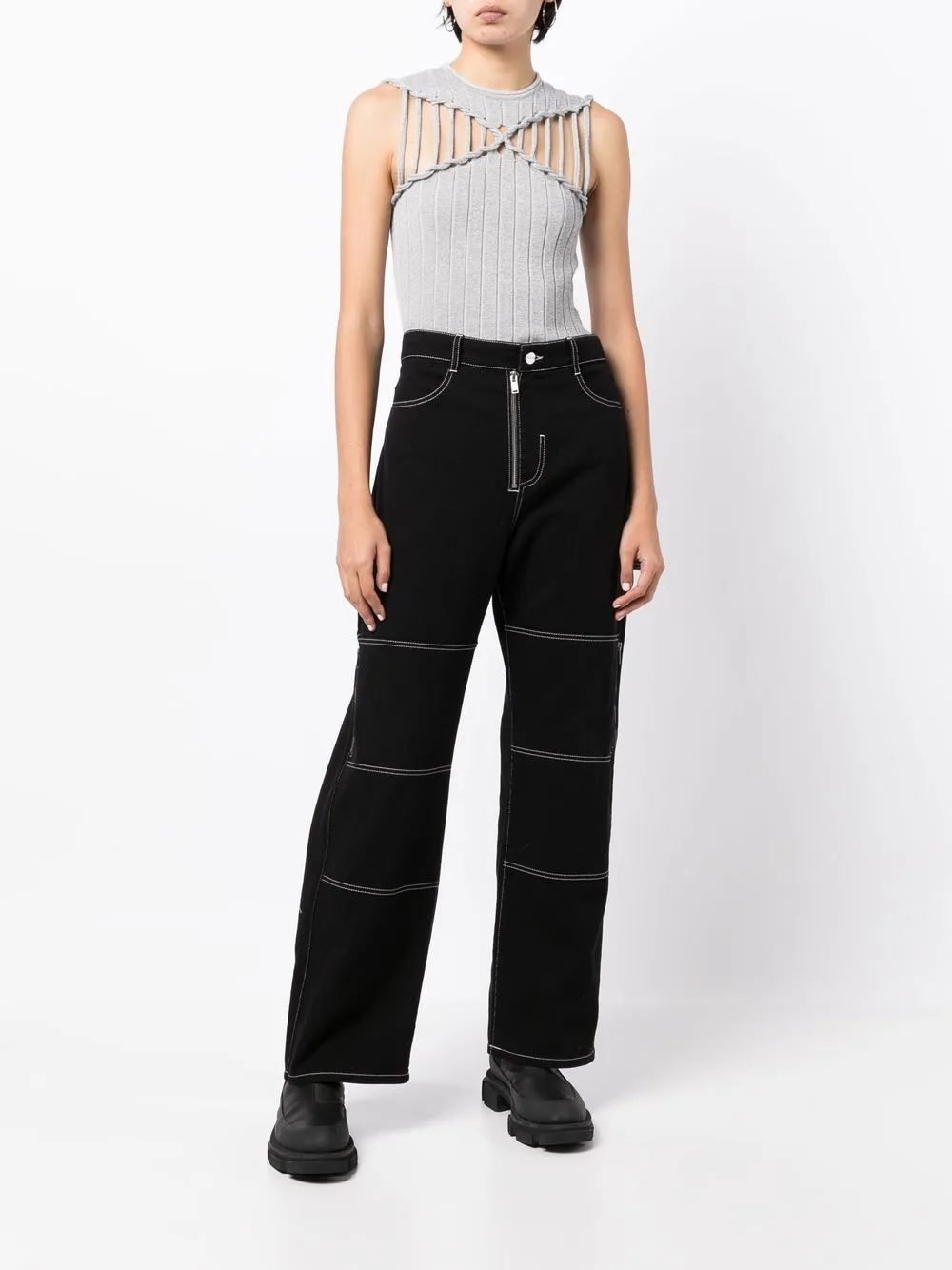 Dion Lee Trui met gevlochten detail - Grijs