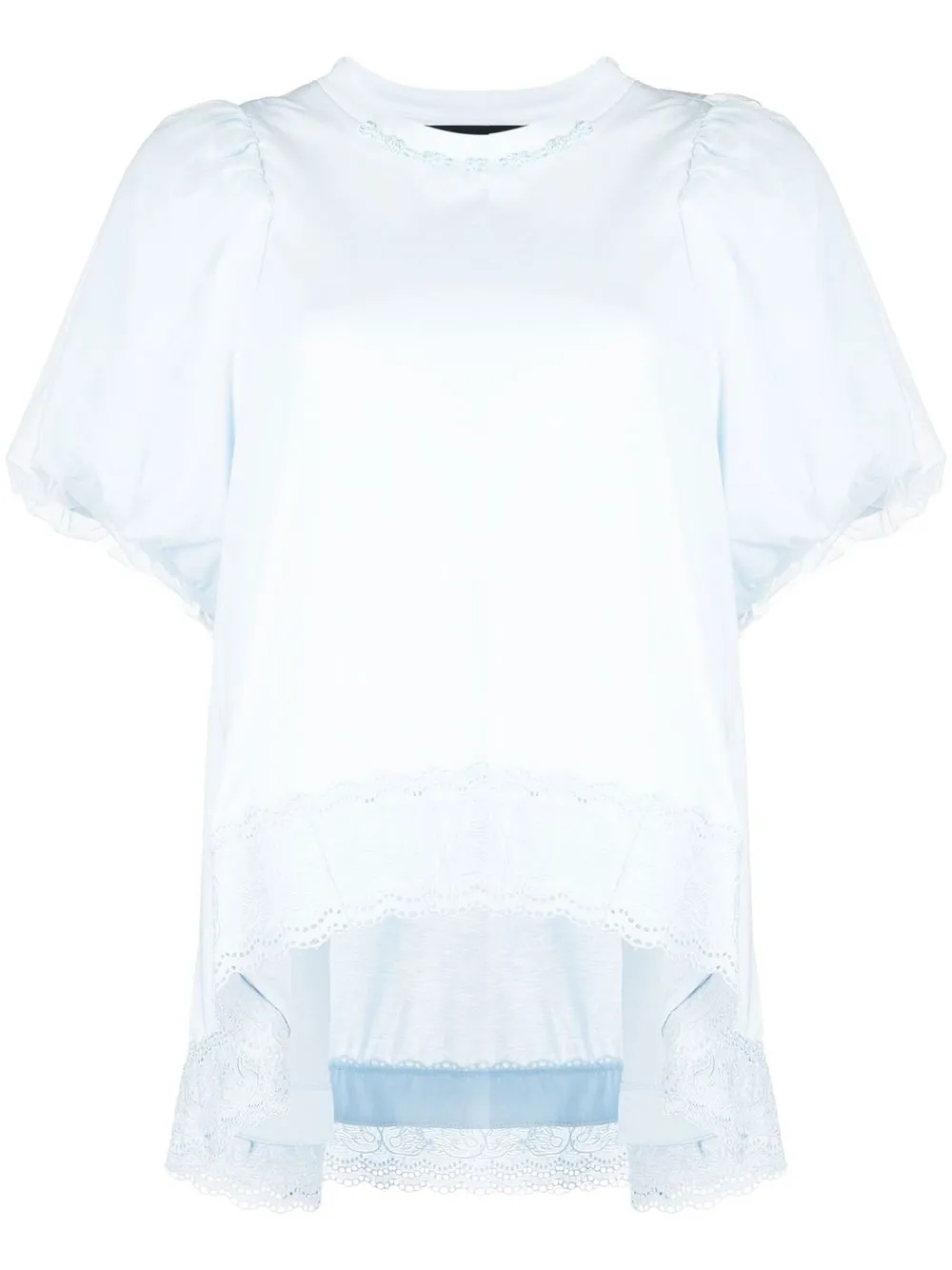 

Simone Rocha playera con logo bordado y mangas farol - Azul