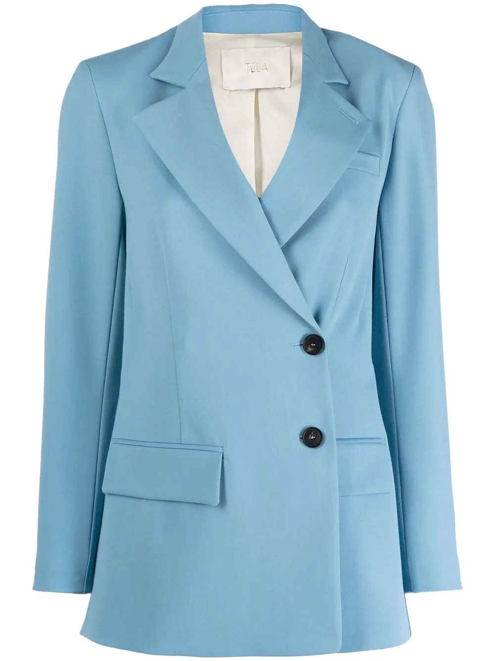 

Tela blazer con botones - Azul