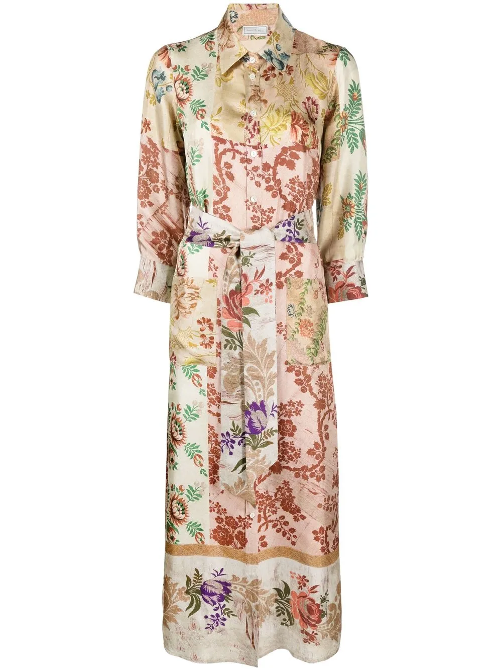 

Pierre-Louis Mascia vestido camisero de seda con estampado floral - Neutro