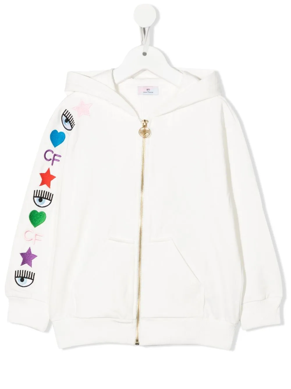 

Chiara Ferragni Kids embroidered zip-up hoodie - White