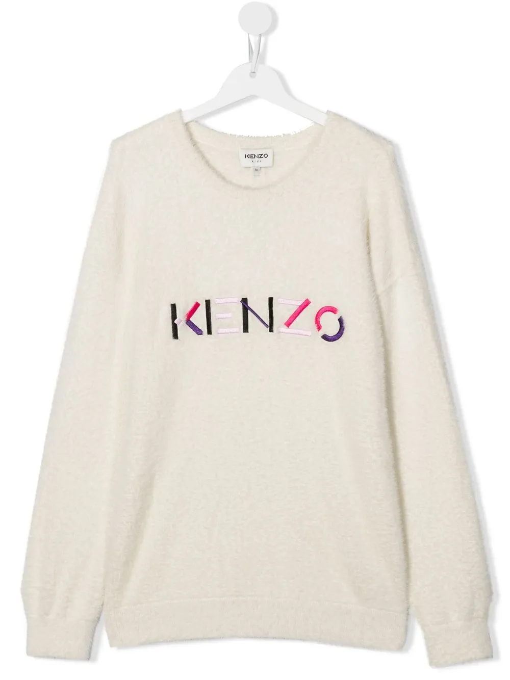 

Kenzo Kids sudadera con cuello redondo y logo bordado - Blanco