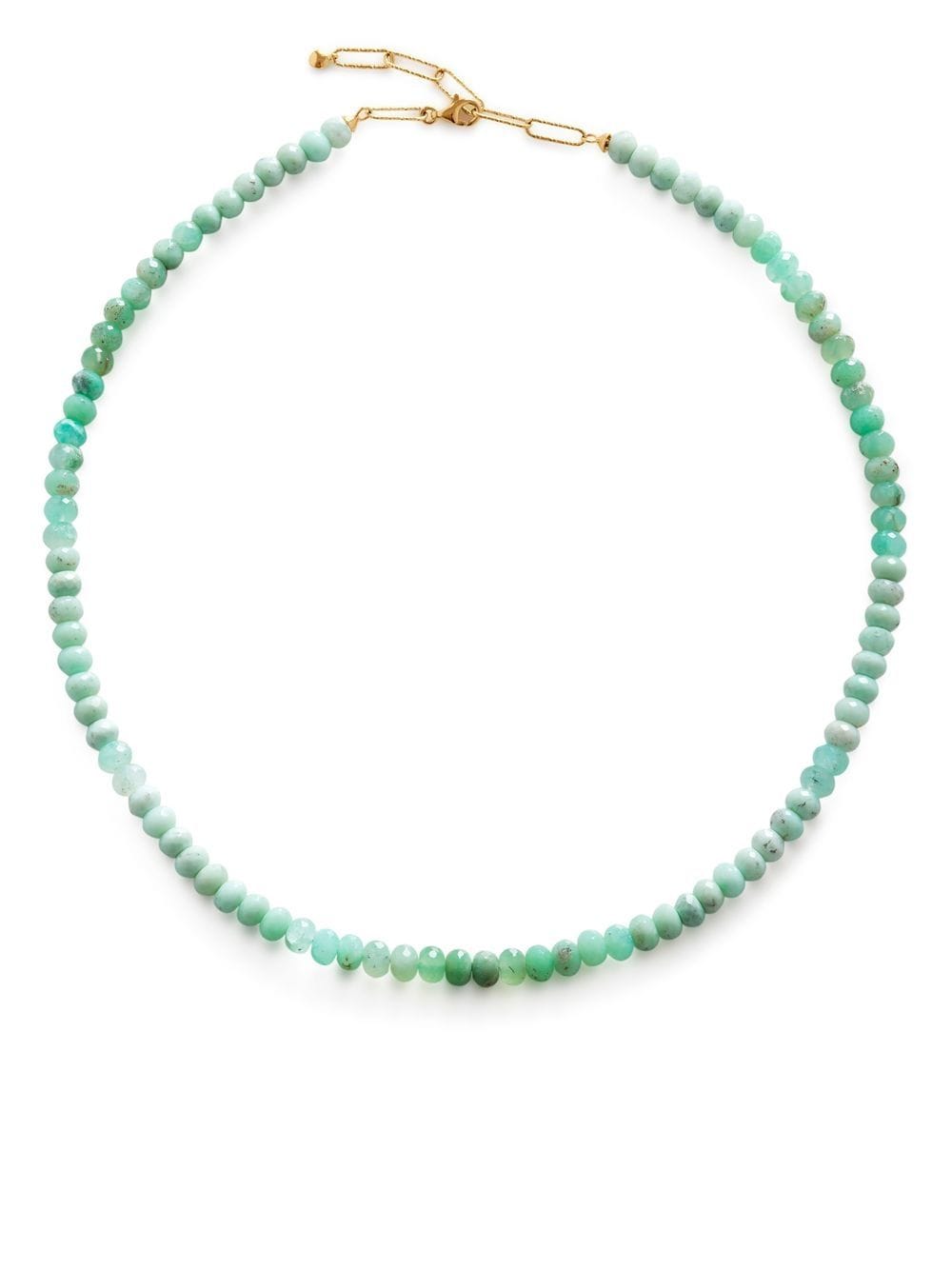 Shop Monica Vinader Beaded Gemstone Necklace In Green