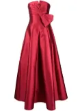 Alberta Ferretti bow-detail strapless gown - Red