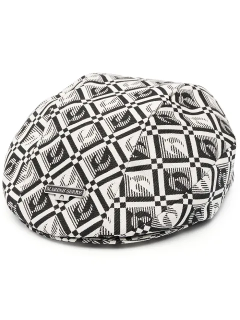 Marine Serre Moon Diamond jacquard beret