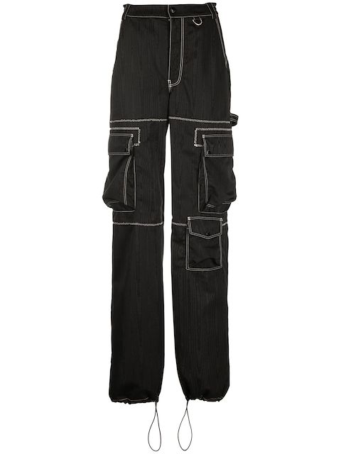 Marine Serre wide-leg moire cargo trousers