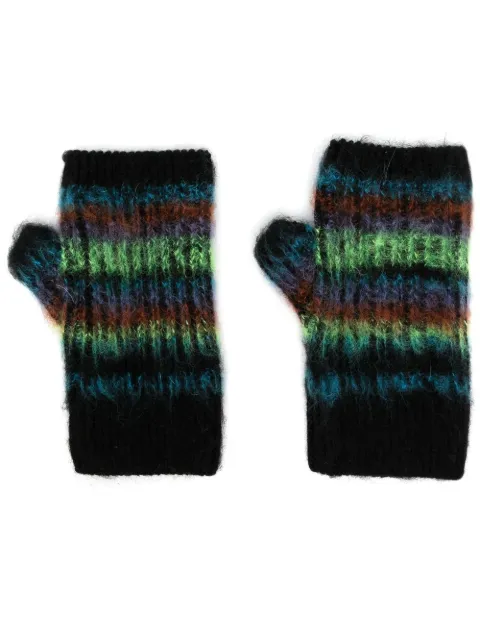 striped fingerless gloves