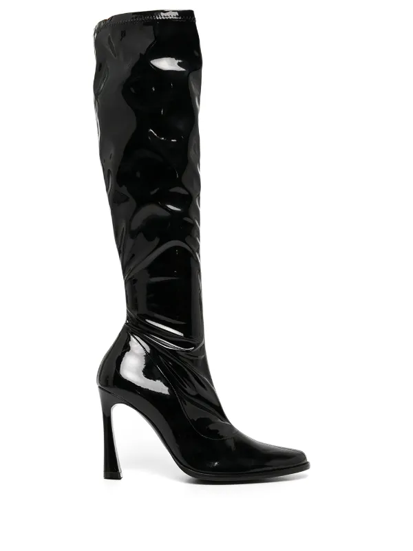 Magda Butrym Knee-High Patent Leather Boots - Black