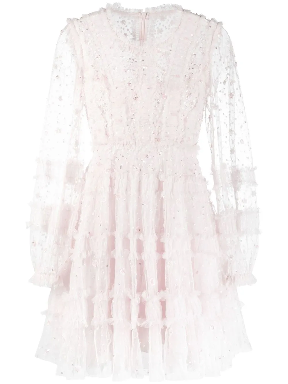 

Needle & Thread vestido bordado manga larga - Rosado