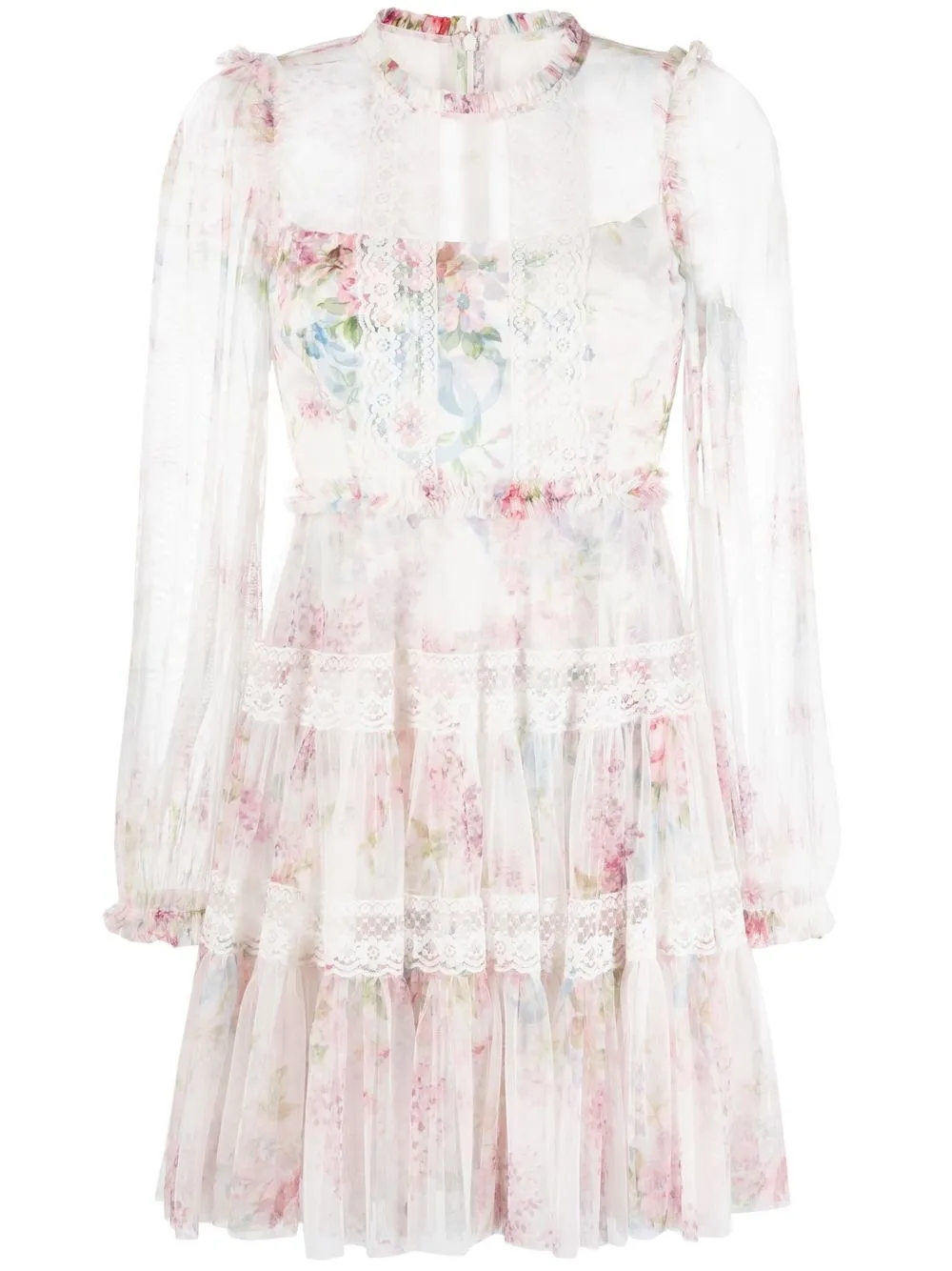 

Needle & Thread vestido corto Floral Wonder - Rosado