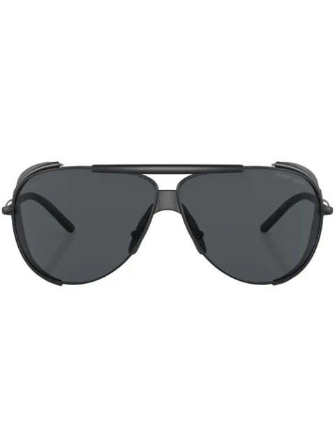 Giorgio Armani double-bridge pilot-frame sunglasses