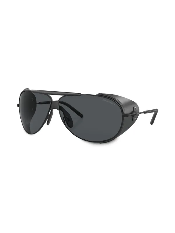 Giorgio Armani double-bridge pilot-frame Sunglasses | Black | FARFETCH