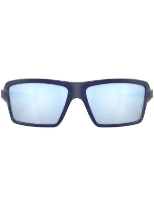 Oakley sunglasses white deals frame blue lens