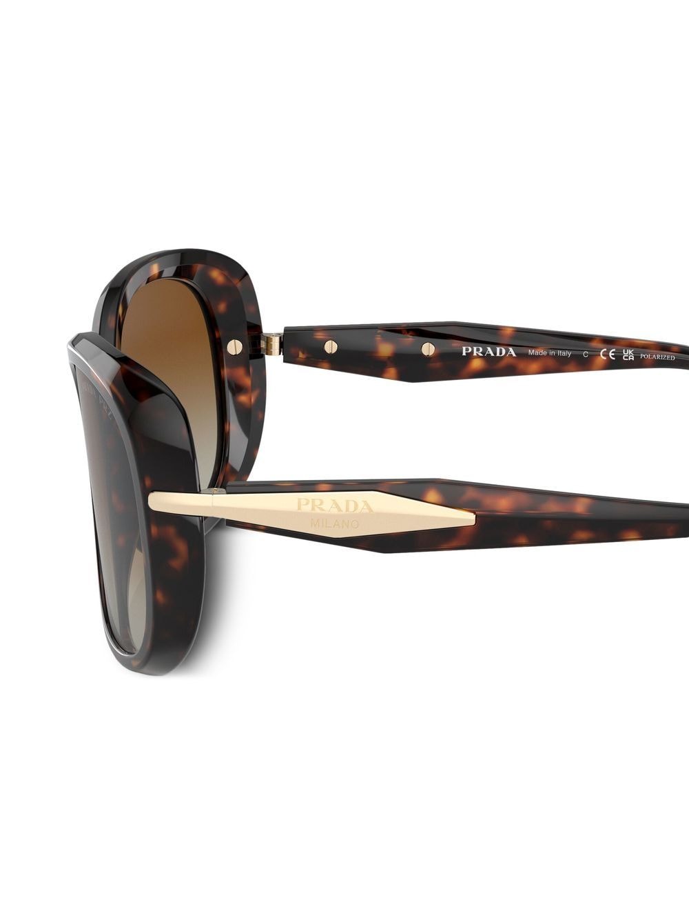 Shop Prada Tortoiseshell-frame Logo Sunglasses In Brown
