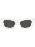 Prada Eyewear marble-print rectangular-frame sunglasses - White