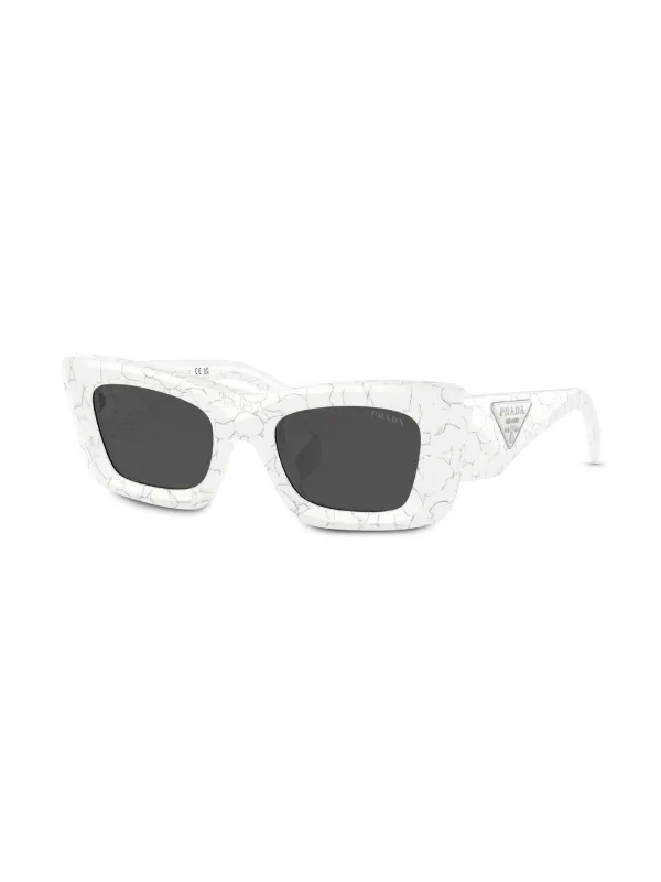 Prada Eyewear marble-print rectangular-frame Sunglasses  display picture 1