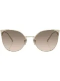 Prada Eyewear logo cat-eye frame sunglasses - Gold