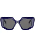 Prada Eyewear geometric-frame logo-detail sunglasses - Blue
