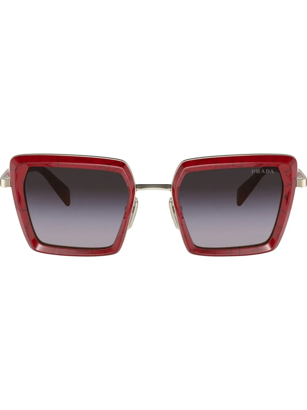 Prada Eyewear lentes de sol con armazón cuadrada - Rojo