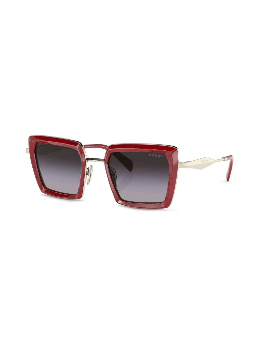 Prada Eyewear Zonnebril met vierkant montuur - Rood