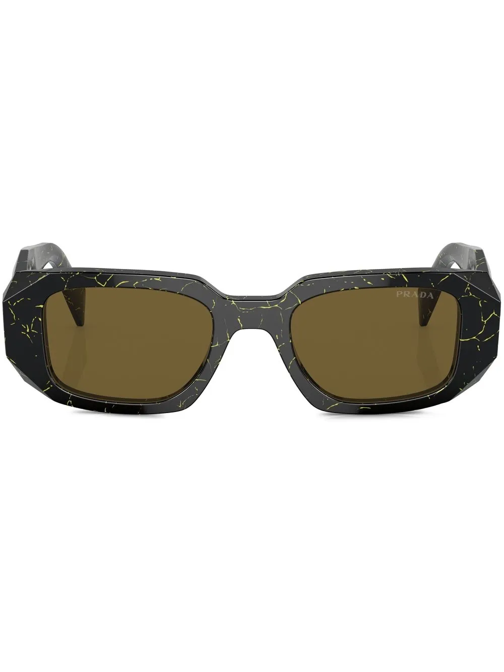 

Prada Eyewear crackled-print rectangular sunglasses - Black