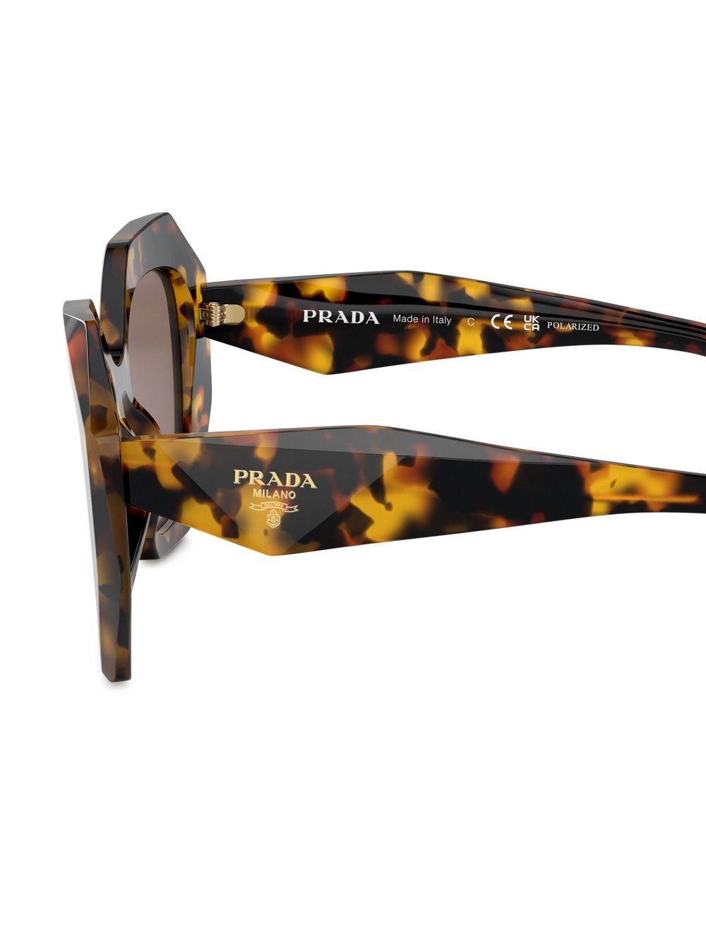 Shop Prada Tortoiseshell-effect Logo Sunglasses In Brown