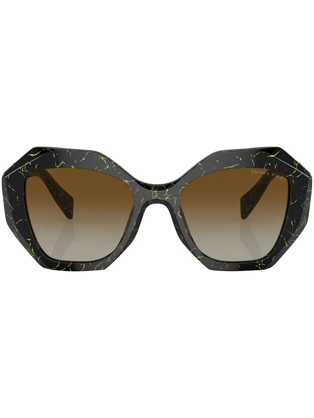 Prada Eyewear marble print Logo Sunglasses Black FARFETCH UK