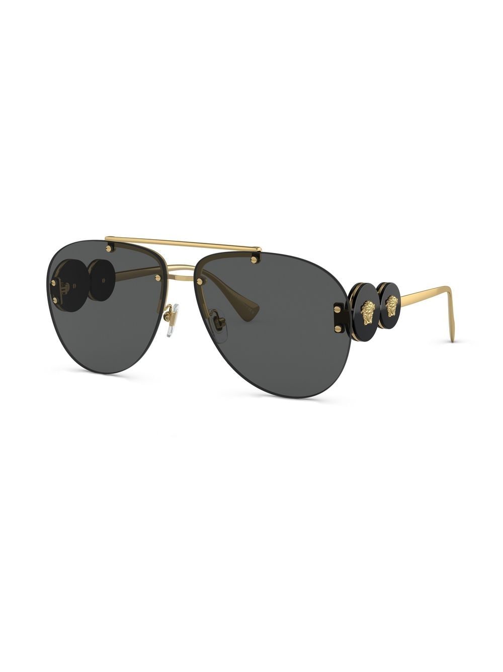 Shop Versace Medusa Head Pilot-frame Sunglasses In Gold