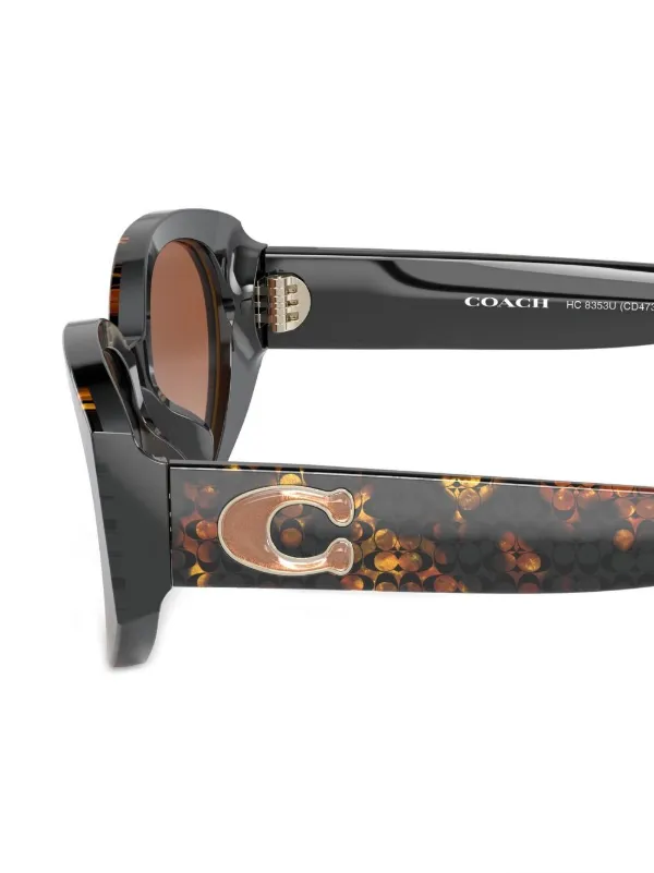 【送料&関税込】ChloAC Logo Tortoiseshell Sunglasses Coach logo-print Tortoiseshell Sunglasses | Green | FARFETCH