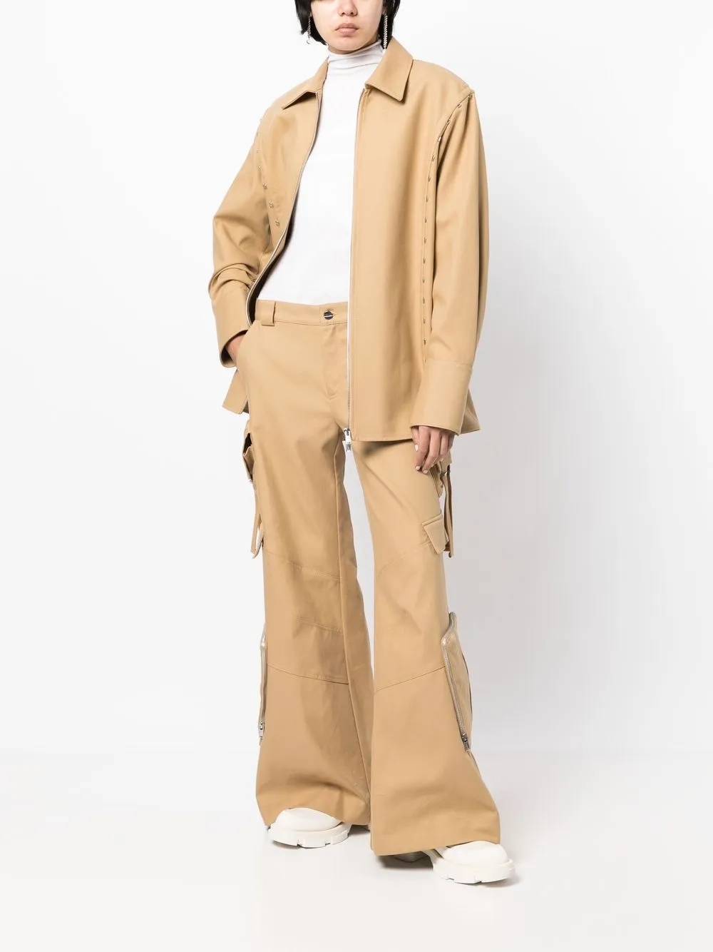 Dion Lee Shirtjack met haak en oog - Bruin