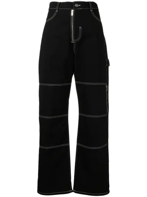 Dion Lee contrast-stitching panelled jeans