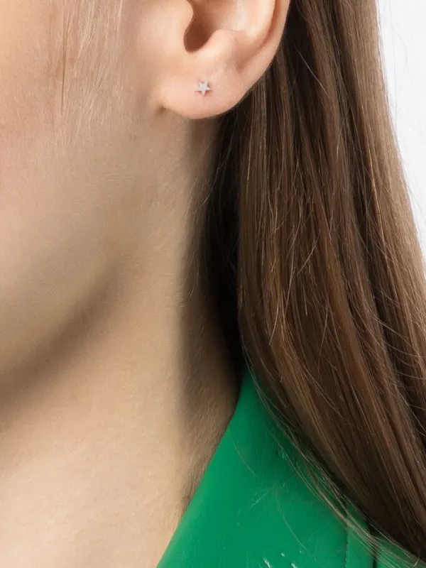 Stolen Girlfriends Club Tiny Stolen Star Earrings Silver