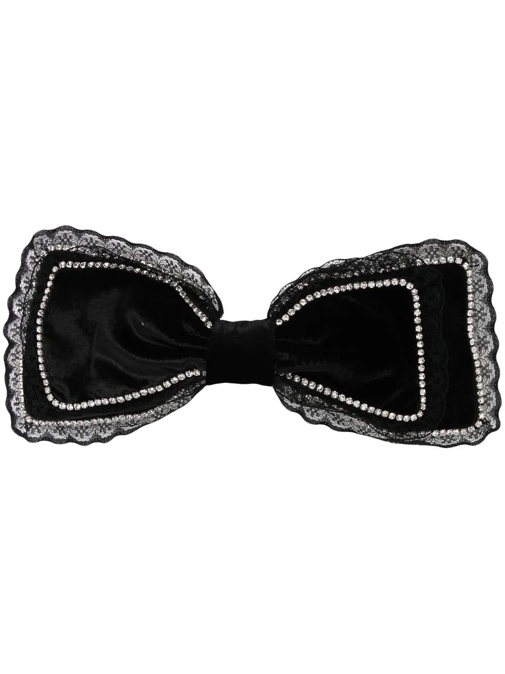 

ANOUKI velvet crystal-embellished hair clip - Black