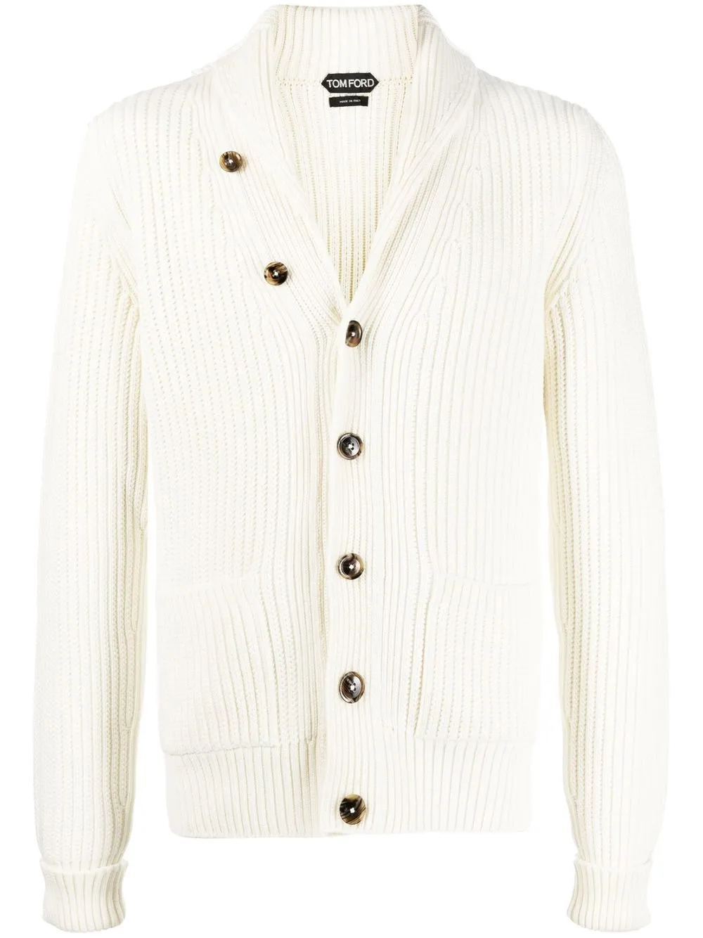 

TOM FORD ribbed-knit cardigan - N01 WHITE