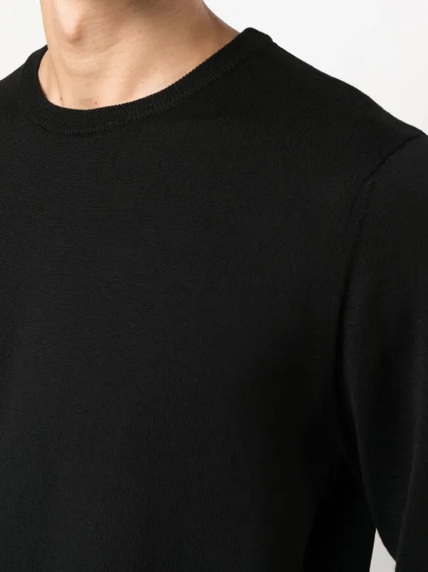 Plain black round neck jumper hot sale