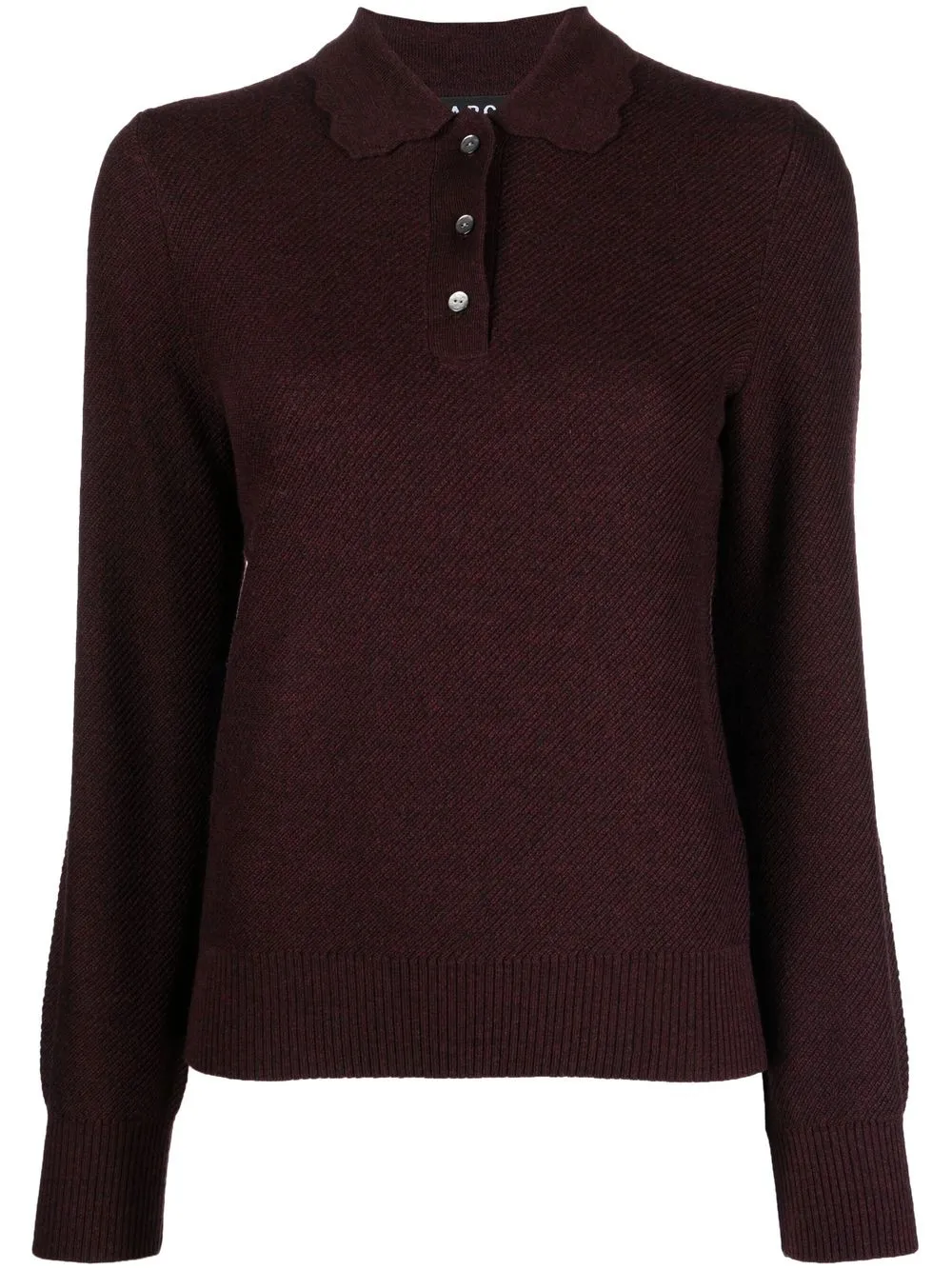 

A.P.C. long-sleeve knitted polo-shirt - Red