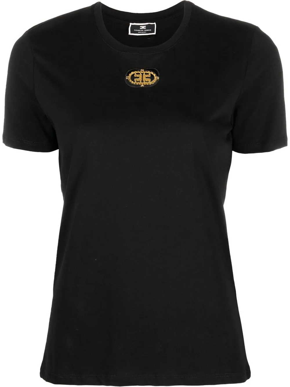 

Elisabetta Franchi playera con placa del logo - Negro