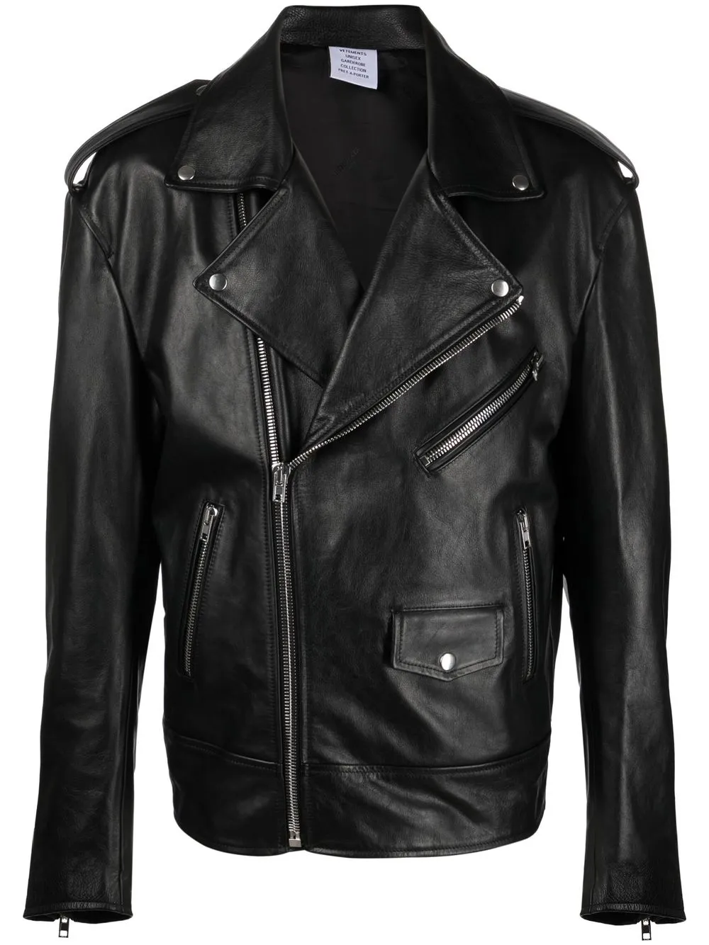 VETEMENTS zipup Leather Biker Jacket Farfetch