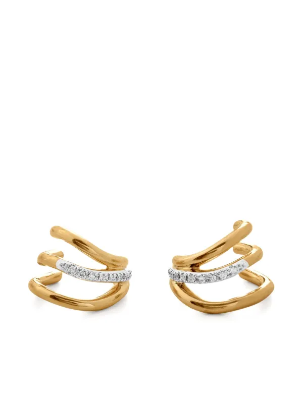 Monica Vinader Riva ピアス | ゴールドトーン | FARFETCH JP
