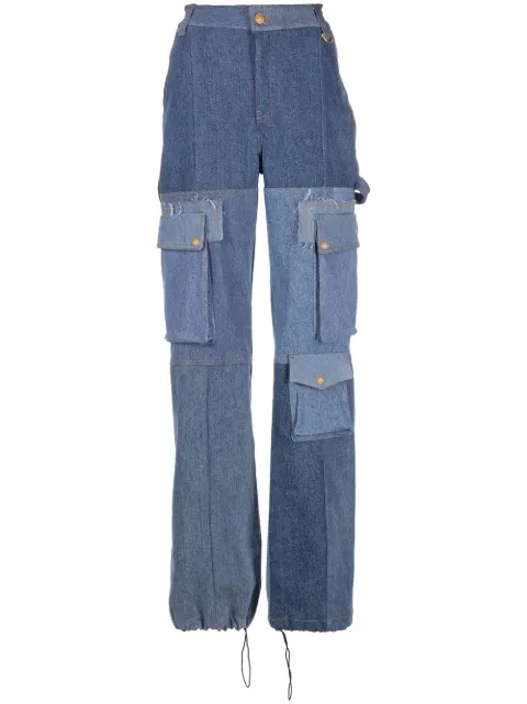 Marine Serre high-rise panelled jeans