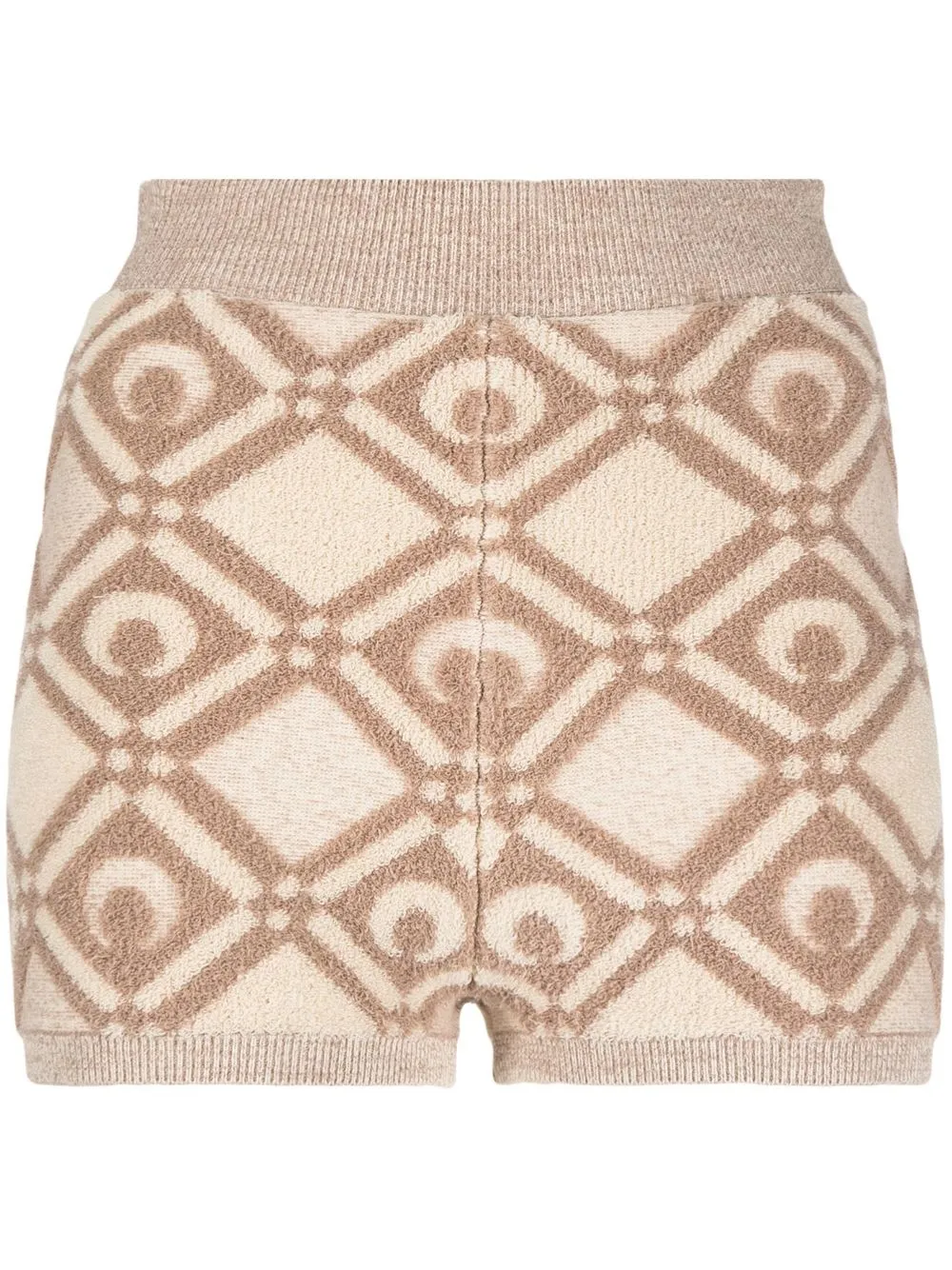 

Marine Serre jacquard knit shorts - Neutrals