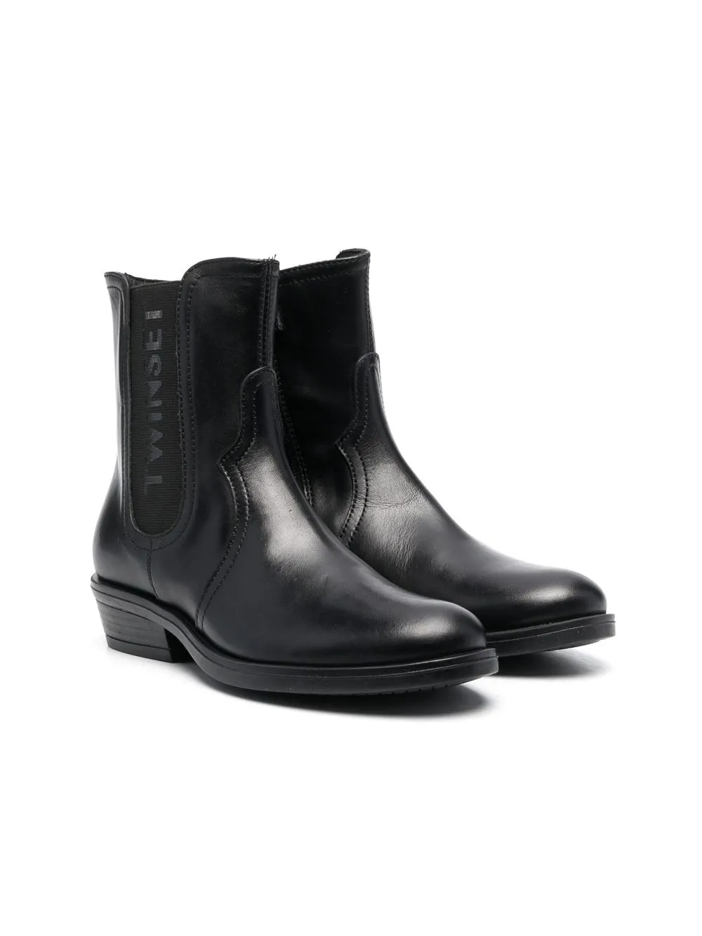 

TWINSET Kids western logo ankle boots - Black