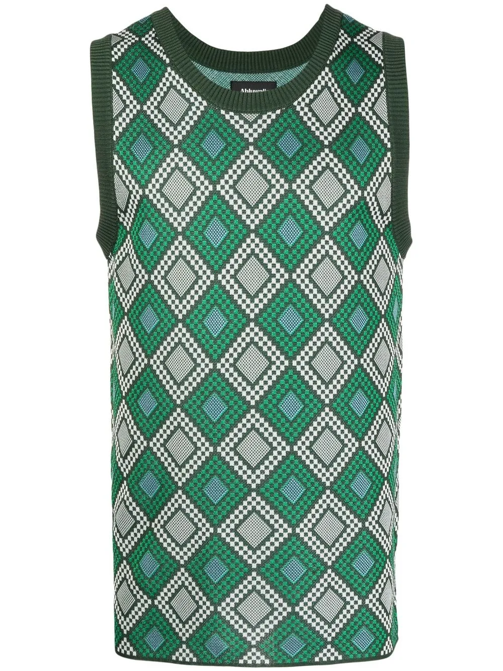 

Ahluwalia geometric-pattern knitted tank top - Green