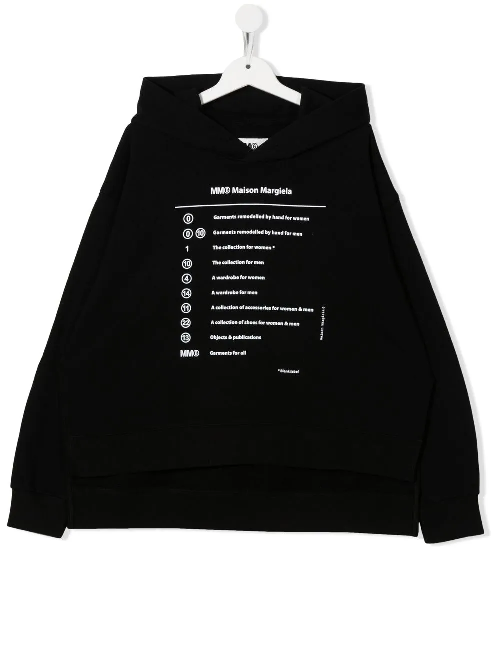 

MM6 Maison Margiela Kids hoodie con texto estampado - Negro