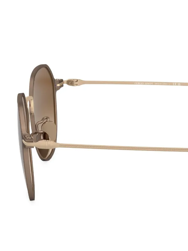 Giorgio Armani logo-print round-frame Sunglasses | Metallic | FARFETCH