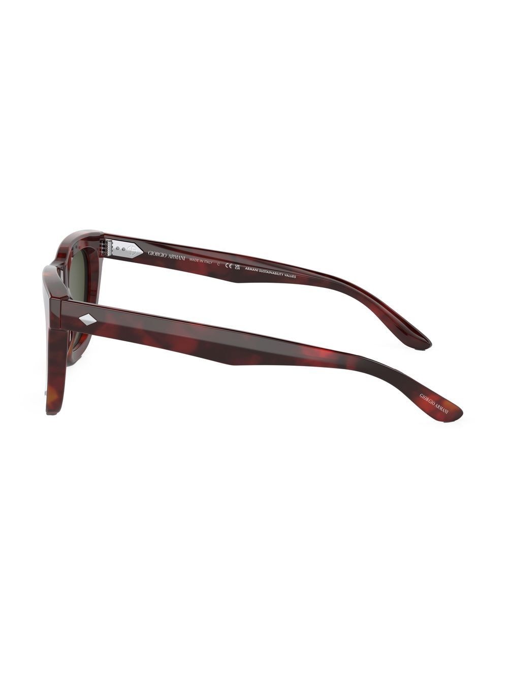 Shop Giorgio Armani Tortoiseshell-effect Round-frame Sunglasses In Rot